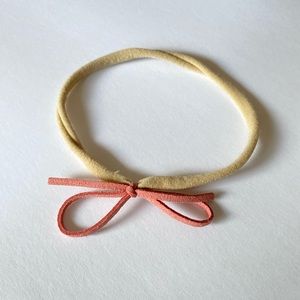 FREE - Pink Bow Leather Cord Headband for Babies Toddlers Girls